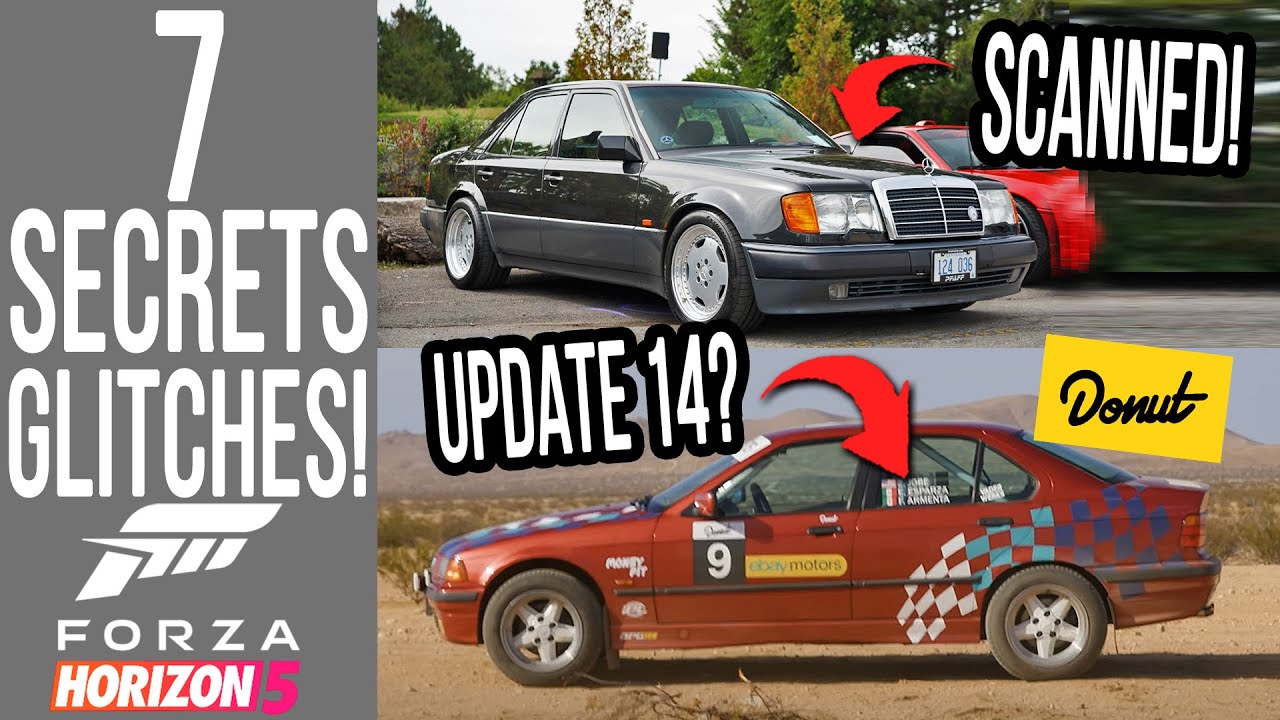 Forza Horizon 5 - 7 Secrets, Glitches & Easter Eggs! NEW MERCEDES & UPDATE 14 DONUT MEDIA CARS?