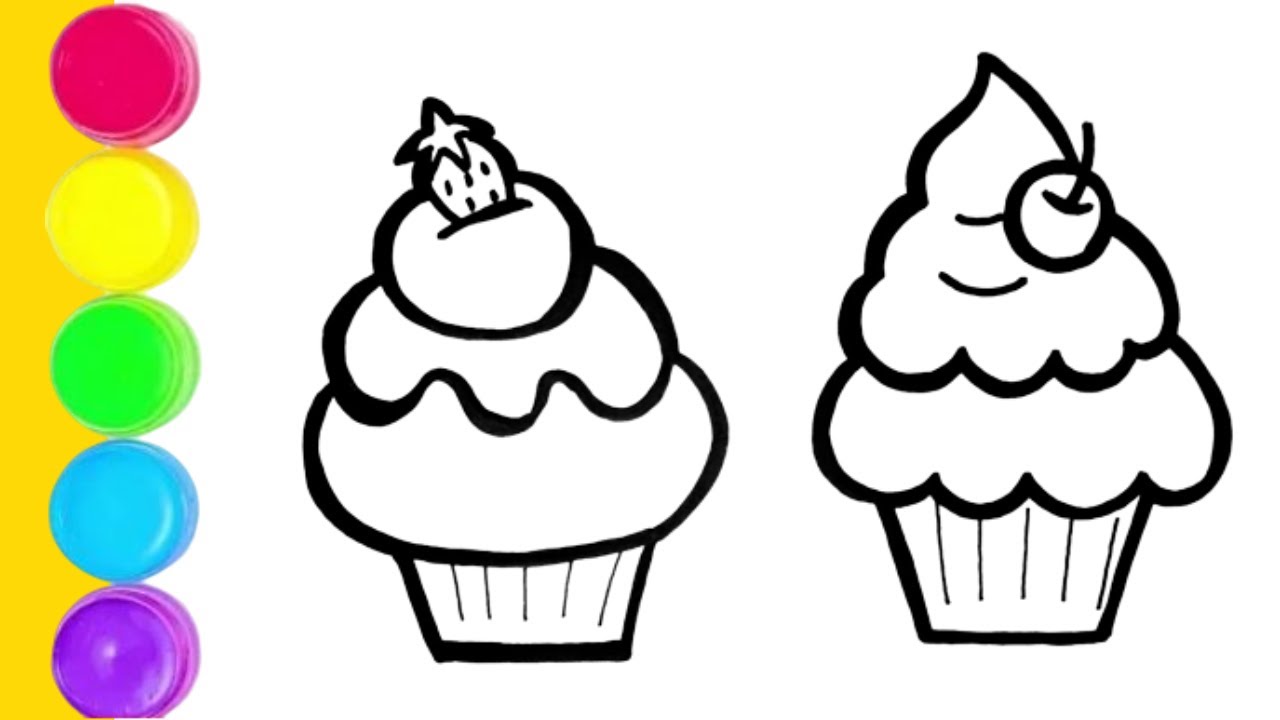 Como Desenhar Um Cupcake De Chocolate Com Um Rosto Bonito Para Crianças.  Tutorial De Desenho Passo a Passo Ilustração do Vetor - Ilustração de  livro, creme: 242746072