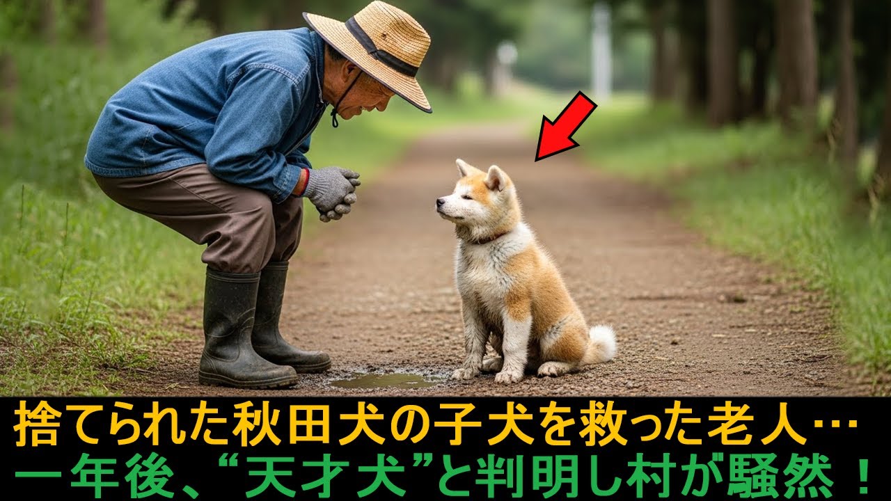道端で捨てられた秋田犬の子犬を老人が引き取った...一年後、“天才犬”だと判明し、村中が騒然となった！