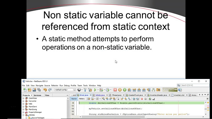 static methods, fix non static variable cannot be referenced