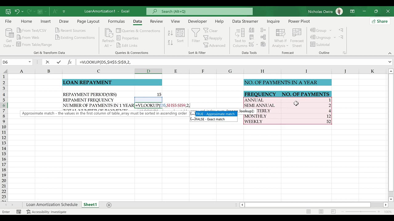 EXCEL LOAN REPAYMENT TEMPLATE MODELLING IN 5 MINUTES