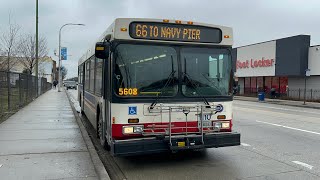 CTA Bus Ride On Route 66 Chicago From Kedzie To Red Line CTA New Flyer D40LF 2006 #1110