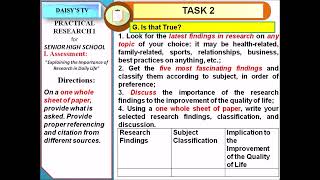 Celebrity Explaning the Importance of Research in Daily Life| Task 2| Practical Research 1| Qualitative| Chp 1 Profile