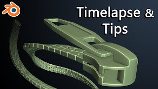 [Timelapse & Tips] Parametric Zipper in Blender 2.8