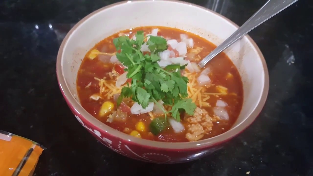 Cook with Me: Crockpot Turkey Taco Soup - YouTube