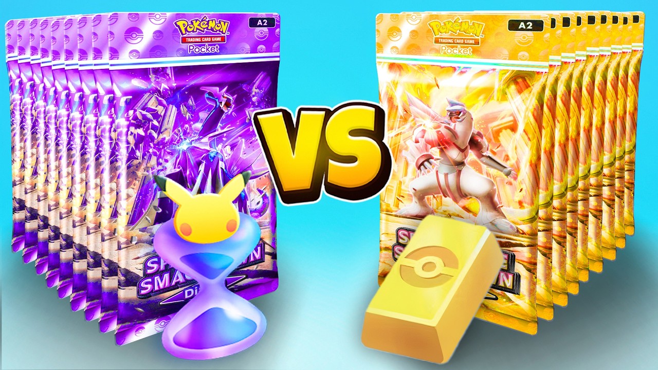 HourGlass vs Gold Pokemon Pocket Pack Battle!