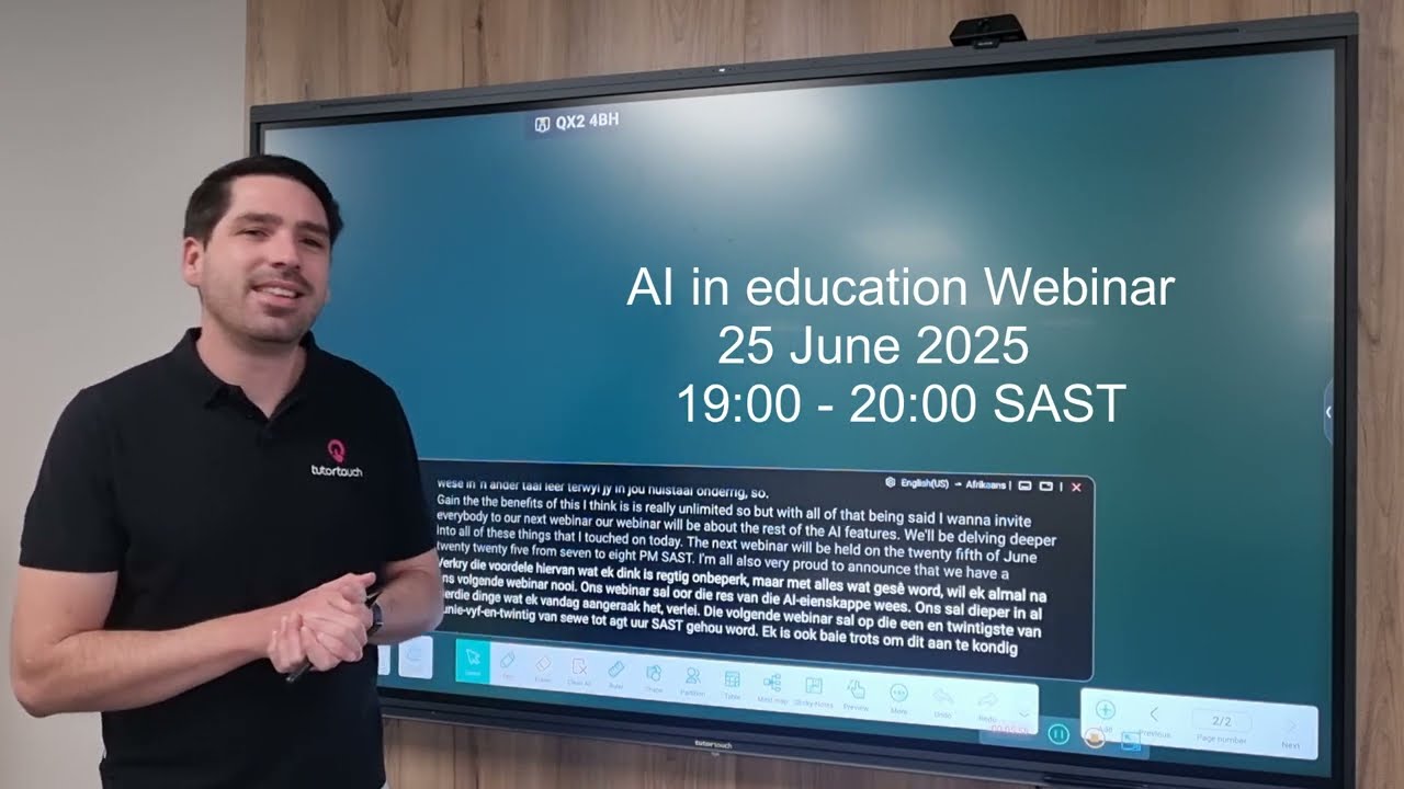 tutortouch Interactive 4k panels - AI in Education, new AI features