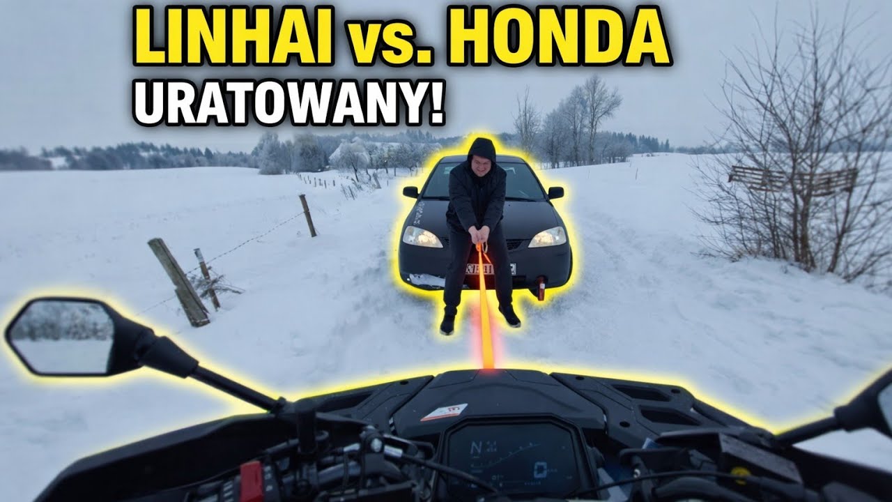 Honda UTKNĘŁA w śniegu! Linhai Landforce 550 ratuje sytuację 🚜❄️