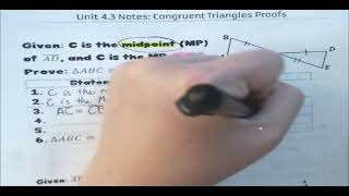 4.3 Congruent Triangle Proofs Notes