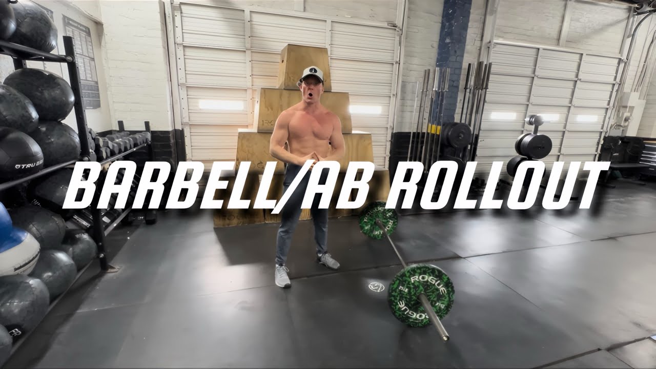 Библиотека упражнений: Упражнение с гантелями и роликом для пресса