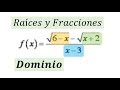 Dominio de una función con dos raíces fraccionaria