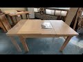 Oak table with two events/The secret of the event table lies in its two compound joints./Woodworking