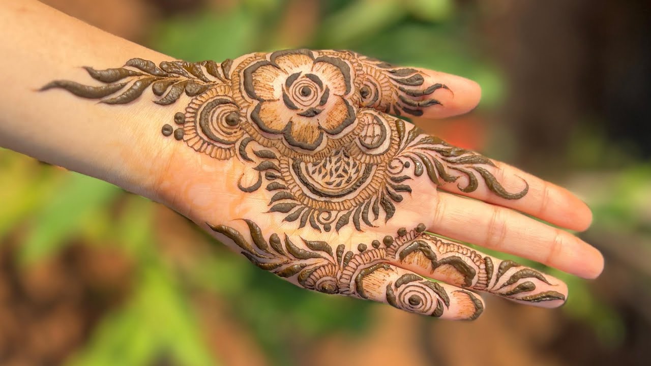 Unique floral design henna tutorial 😍 || unique simple basic henna for beginners🔥🔥