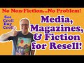 Media magazines and fiction book finds for resell  old school scores sans non fiction