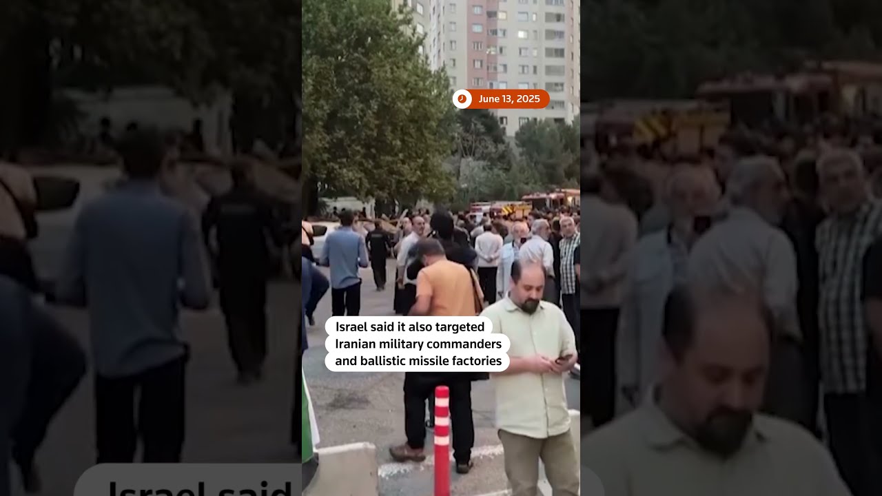 Iran State TV Shows Burning Buildings After Reported Israeli Strikes REUTERS