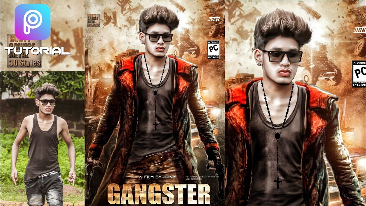 PicsArt Gangster poster editing tutorial movie poster photo editing in  PicsArt Hony - YouTube