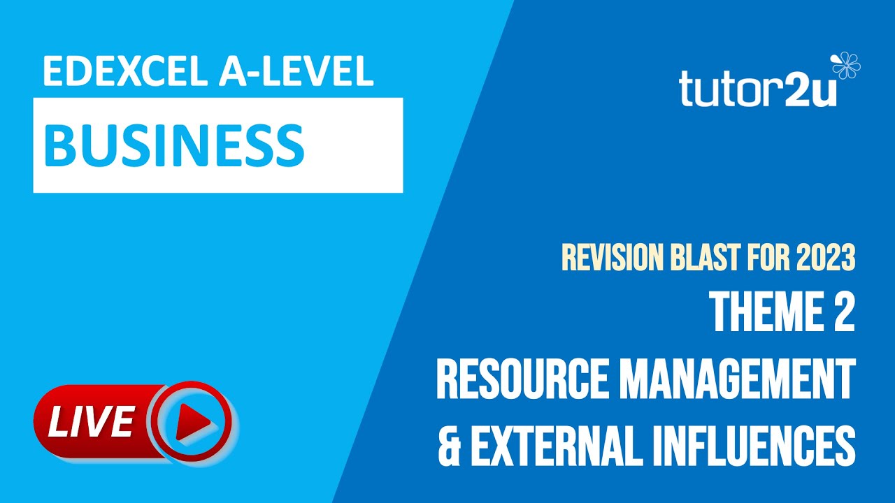 Theme 2 Resource Management & External Influences | Edexcel A-Level Business 2023 Revision Blast