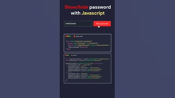 Show/hide password JavaScript  #programming #javascript #tutorial