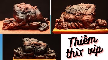 Tượng Gỗ : Giới Thiệu 3 mẫu tượng cóc thiềm thừ gỗ trắc siêu vip