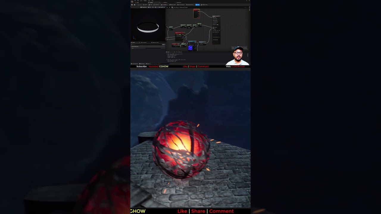 Создайте визуальный эффект сферы тёмной энергии в UE5 Niagara! (Урок по деформированной клетке, д...