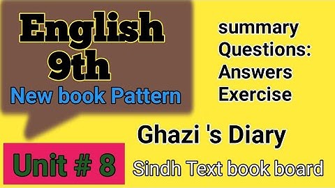 English class 9/Unit 8/ pdf notes/summary short questions & answers/exercise /sindh text Book board.