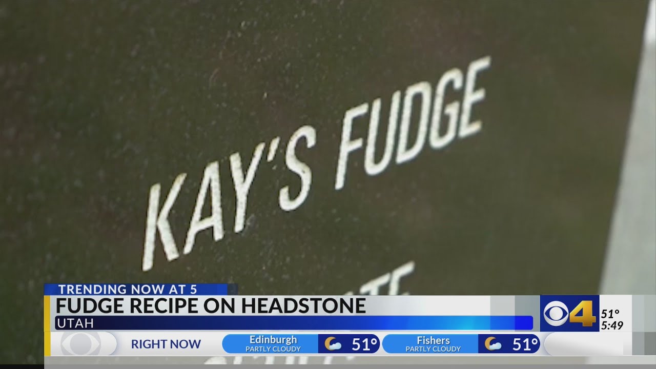 Utah headstone featured fudge recipe YouTube
