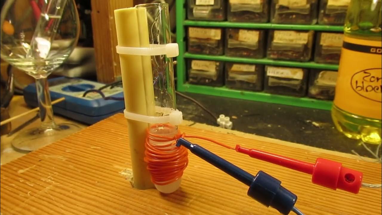 Emulsifier experiment with a coil on 3 Amp + a fierce 3 mm bead