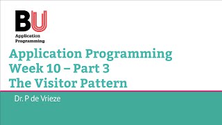 Information Application Programming 10 (Part 3) – Visitor pattern Guide