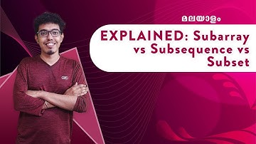 1.Subarray,Subsequence and Subset | Datastructures Malayalam