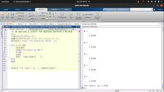 MatLab Code of Newton-Raphson for finding root [3-1]