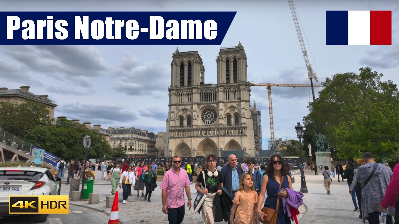 Paris 2024 Notre-Dame Cathedral Walking Tour (4K HDR)