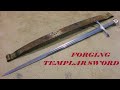Forging a KNIGHT Sword out of Rusted Steel SPRING