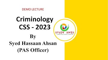 Criminology for CSS 2023 (Demo Class)