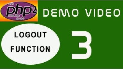 PHP-MYSQL-JS LOGOUT FUNCTION DEMO