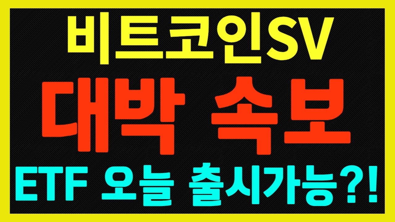 비트코인SV ] 대박 속보 미친 폭등 나온다!!! - YouTube