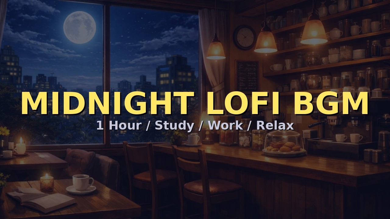 【Midnight Lofi BGM】深夜のカフェ ジャズピアノ 1時間 作業用・勉強用 / Late Night Cafe Jazz Piano