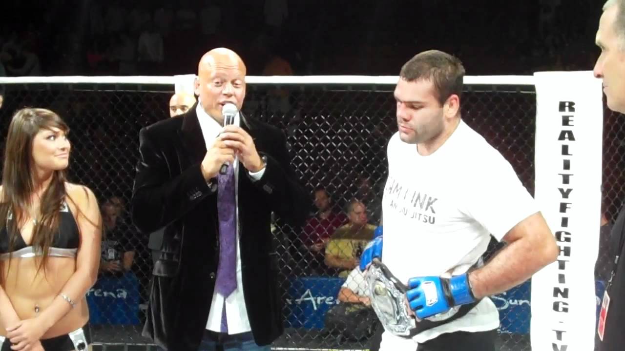 Team Link Gabriel Gonzaga interview in the cage after capture the Reality Fighting Championship Belt