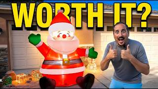 GOOSH 5 FT Christmas Inflatable Outdoor Sitting Santa Review