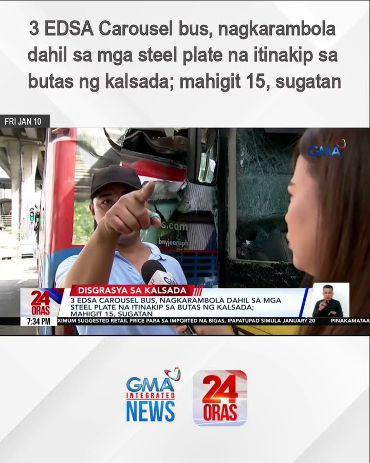 3 EDSA Carousel bus, nagkarambola dahil sa mga steel plate na itinakip sa butas ng... | 24 Oras