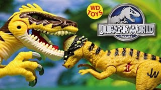 New Jurassic World Pachycephalosaurus Bashers & Biters Vs Velociraptors Unboxing, Review  By WD Toys