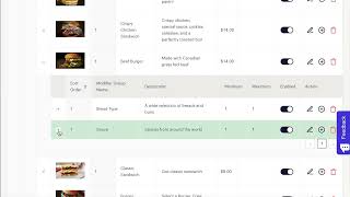Setting Modifier Limits on Menu Items
