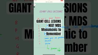 GIANT CELL LESIONS mneumonic .| Trick to remenber #neetmds #dentistry #education # #oralpathology