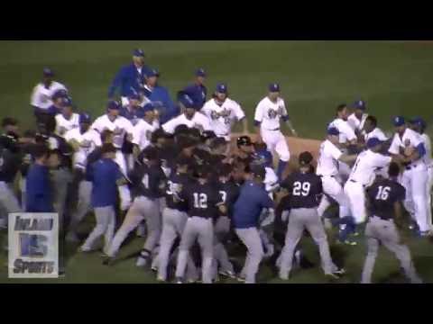 INLAND_SPORTS: BASEBALL BRAWL- High Desert vs. Rancho Cucamonga Benches Clearing Brawl