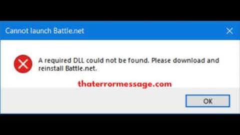 A required DLL could not be found - Battle.net launcher