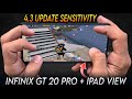 4.3 UPDATE BEST SENSITIVITY & FIVE FINGERS CONTROL 🥶 INFINIX GT 20 PRO Pubg Test