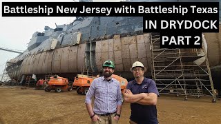 Battleship New Jersey with Battleship Texas in Dry Dock Part 2