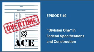 Division One in Federal Specifications and Construction