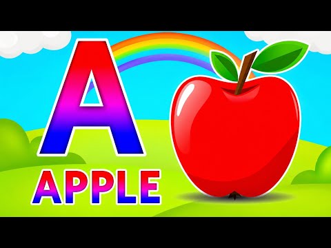 A for apple b for ball, english alphabet for toddlers, phonic sound with two words @Ronukitv