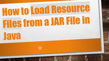 How to Load Resource Files from a JAR File in Java