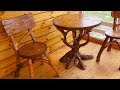 Wood-style Cement Table and two Cheirs - ART Cement DIY
